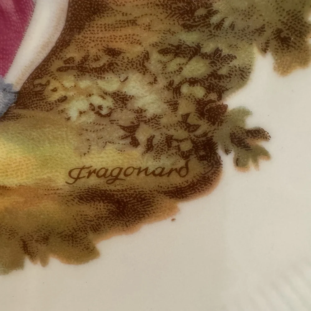 Vtg JWK Bavaria W.Germany 11.25”Fragonard Love Story Gold Edge Decoration Plate